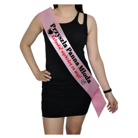 Szarfa RÓŻOWA Wieczór Panieński Ratunku! wychodzę za mąż!